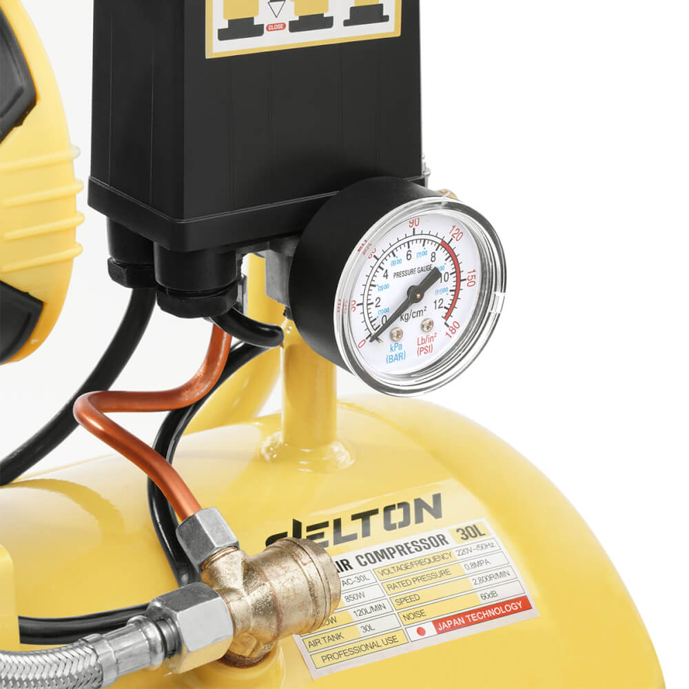 ปั๊มลม OIL FREE DELTON รุ่น FAC-30L 30 ลิตร 850 วัตต์ สีเหลือง